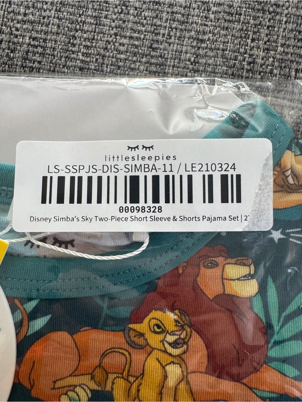 Little Sleepies Disney Lion King Simbas Sky Short Sleeve Pajamas 2T - Picture 2 of 4